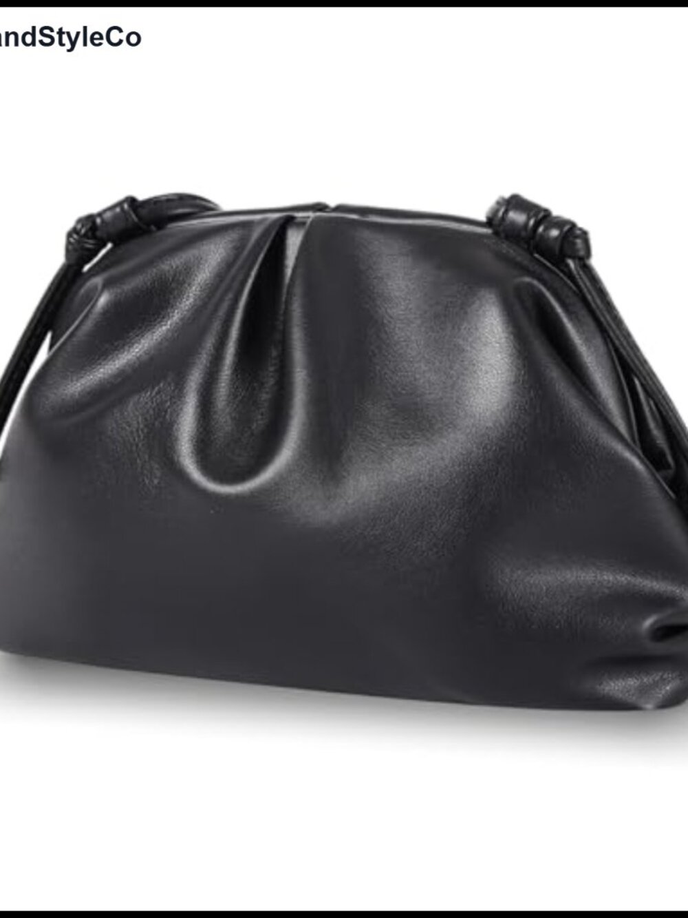 Pleated Vegan PU Leather Evening Clutch Dumpling Bag